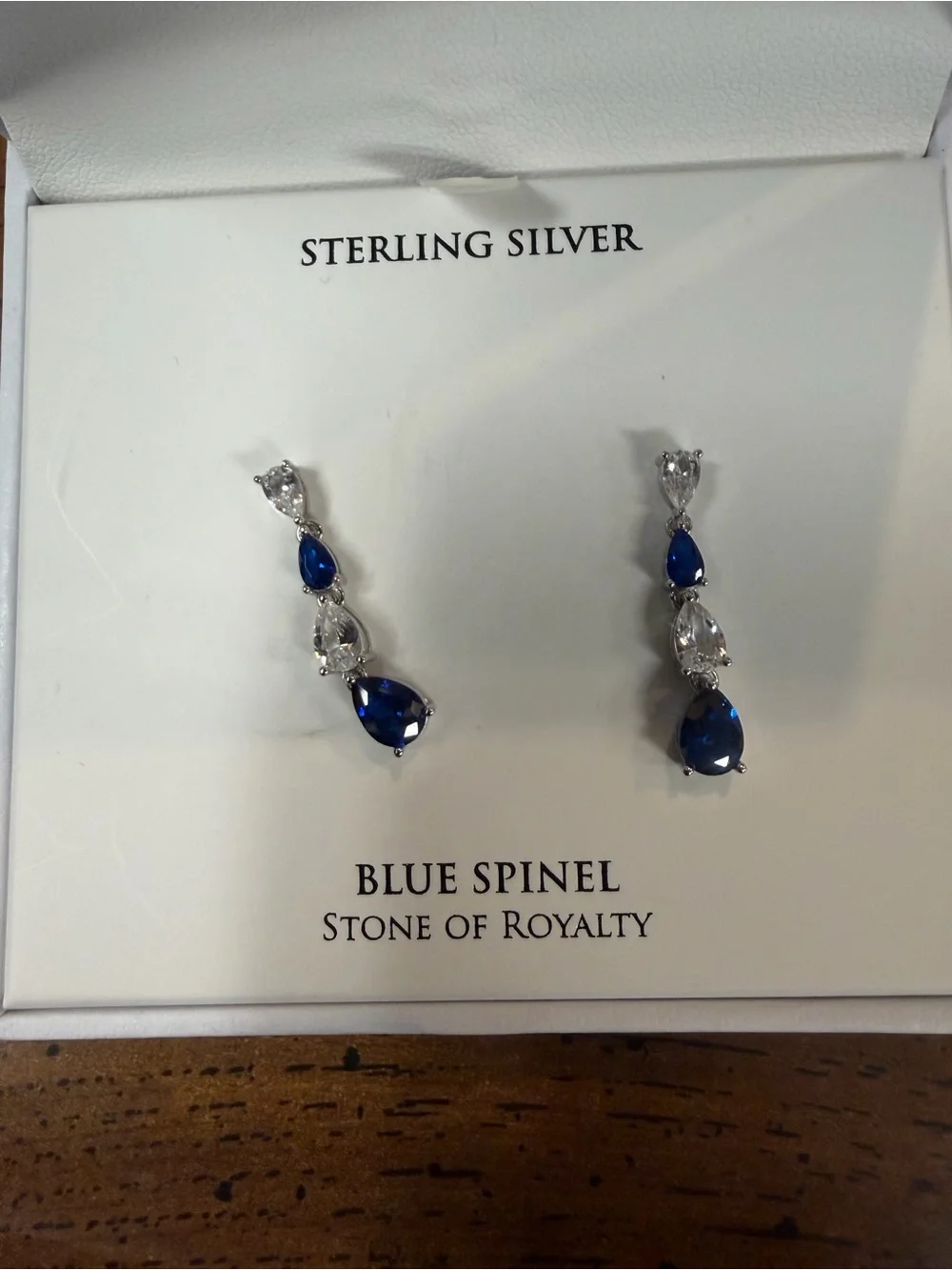 Macy's Sterling Silver Blue Spinel Drop Earrings